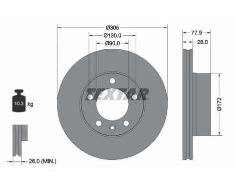 Brake Disc PRO 92115903 Textar