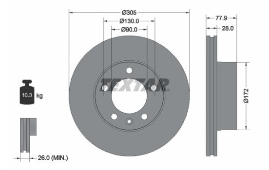 Brake Disc PRO 92115903 Textar