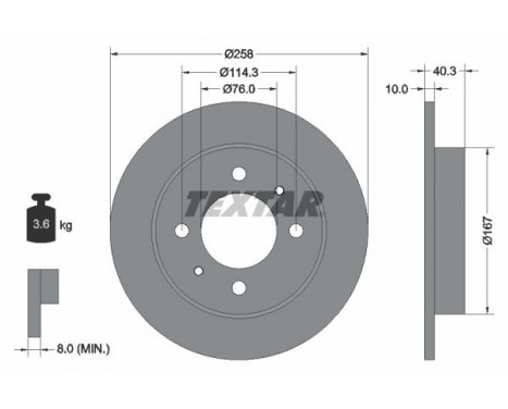 Brake Disc PRO 92117103 Textar