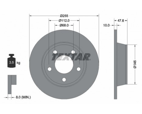 Brake Disc PRO 92117303 Textar