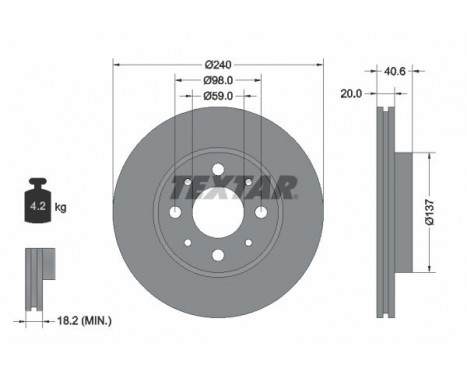 Brake Disc PRO 92118003 Textar
