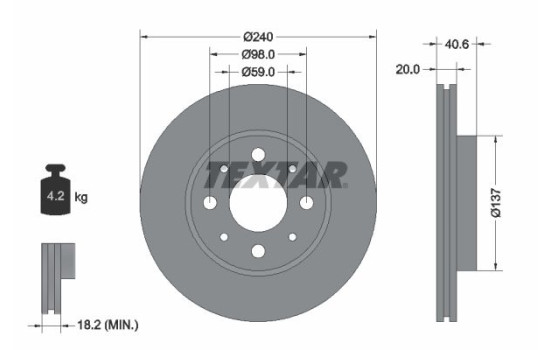 Brake Disc PRO 92118003 Textar