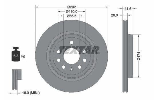 Brake Disc PRO 92118403 Textar