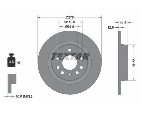 Brake Disc PRO 92118503 Textar