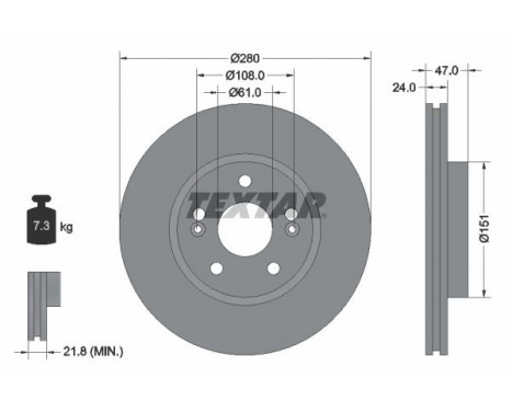 Brake Disc PRO 92118903 Textar