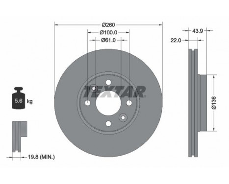 Brake Disc PRO 92119203 Textar