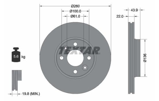 Brake Disc PRO 92119203 Textar