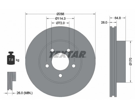 Brake Disc PRO+ 92119705 Textar