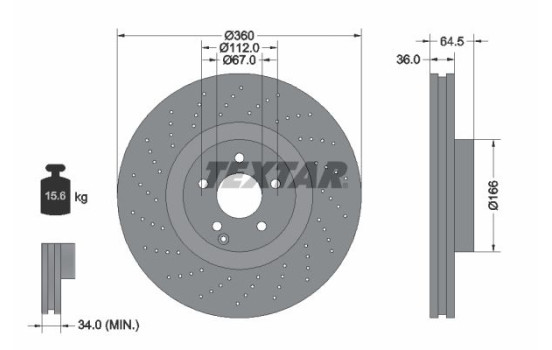 Brake Disc PRO+ 92120305 Textar
