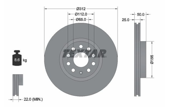 Brake Disc PRO+ 92120505 Textar