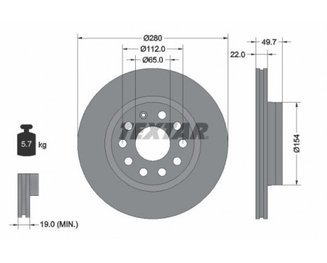 Brake Disc PRO+ 92120705 Textar