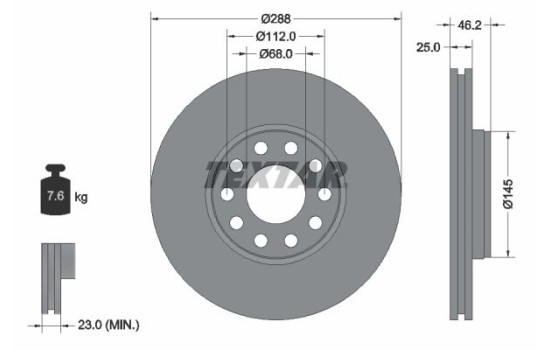Brake Disc PRO+ 92121005 Textar