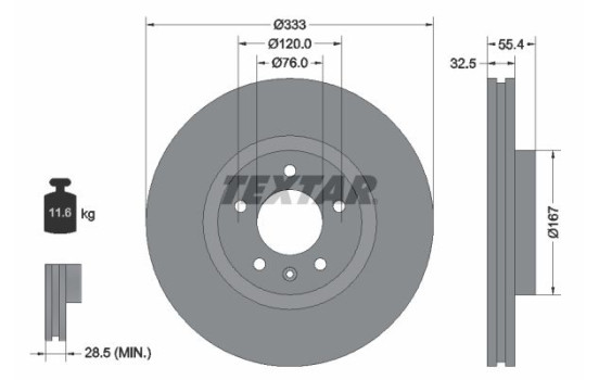Brake Disc PRO+ 92121305 Textar