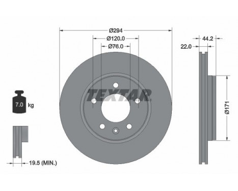 Brake Disc PRO 92121403 Textar