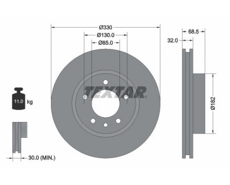 Brake Disc PRO+ 92121505 Textar