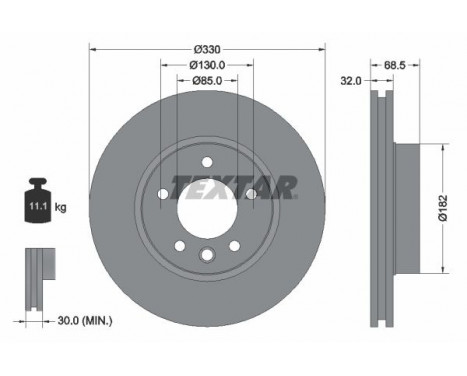 Brake Disc PRO+ 92121605 Textar