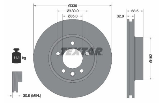 Brake Disc PRO+ 92121605 Textar
