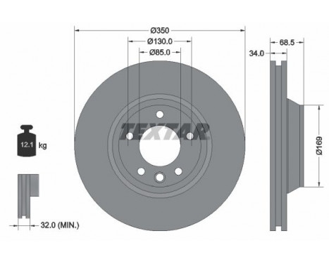 Brake Disc PRO+ 92121705 Textar