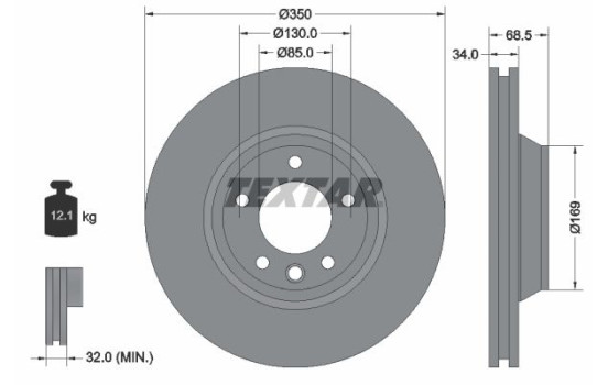 Brake Disc PRO+ 92121705 Textar