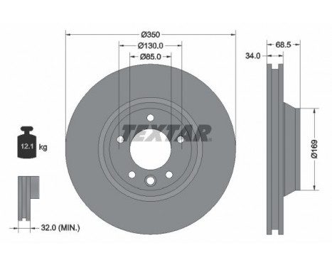 Brake Disc PRO+ 92121805 Textar