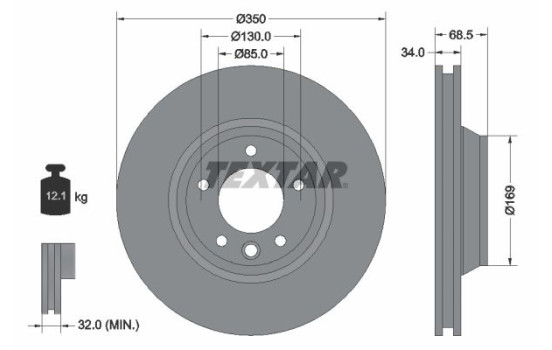 Brake Disc PRO+ 92121805 Textar