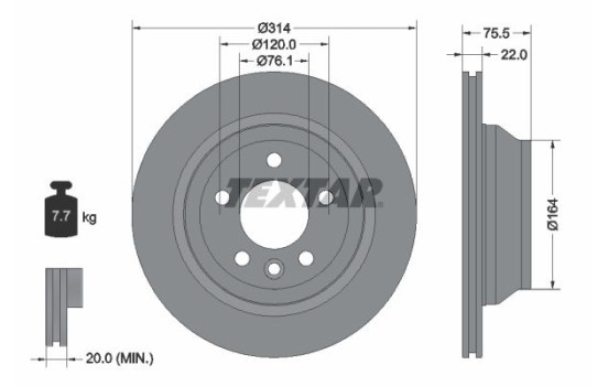 Brake Disc PRO 92121903 Textar