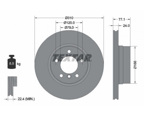 Brake Disc PRO+ 92122505 Textar