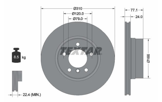 Brake Disc PRO+ 92122505 Textar