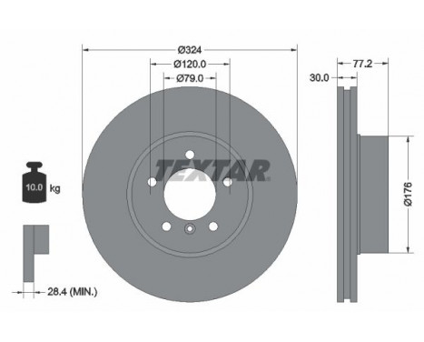 Brake Disc PRO+ 92122605 Textar