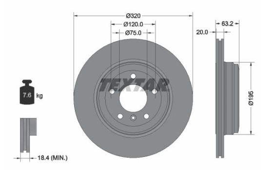 Brake Disc PRO 92122703 Textar