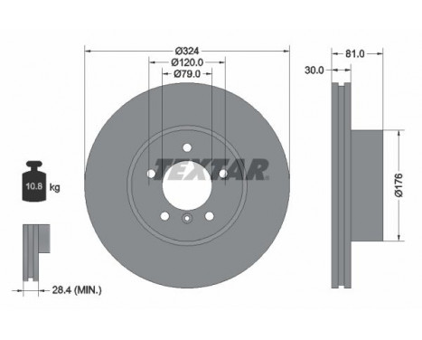 Brake Disc PRO+ 92122805 Textar