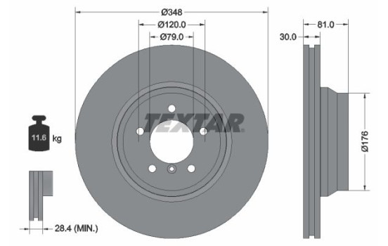 Brake Disc PRO+ 92122905 Textar