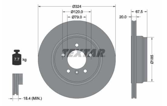 Brake Disc PRO 92123103 Textar