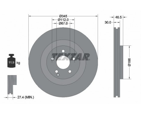 Brake Disc PRO 92123603 Textar