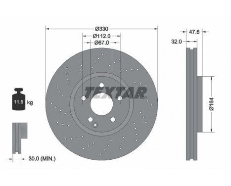 Brake Disc PRO+ 92124105 Textar