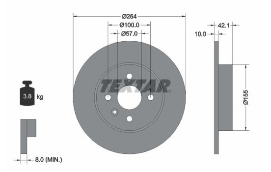 Brake Disc PRO 92124703 Textar