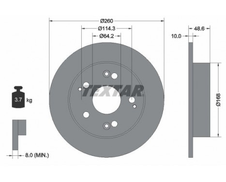Brake Disc PRO 92125103 Textar