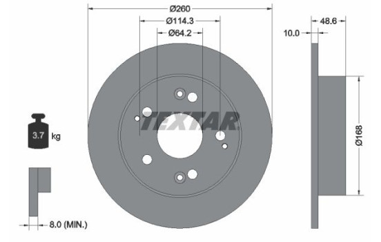 Brake Disc PRO 92125103 Textar