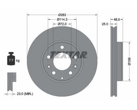 Brake Disc PRO 92125503 Textar