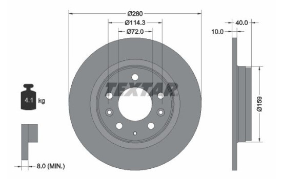 Brake Disc PRO 92125603 Textar