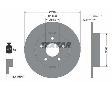 Brake Disc PRO 92125703 Textar