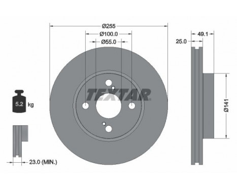 Brake Disc PRO 92125903 Textar