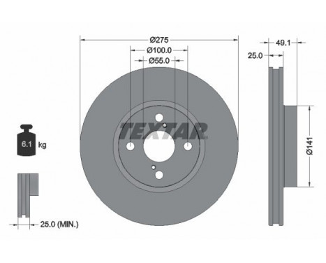 Brake Disc PRO 92126003 Textar