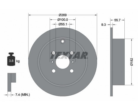 Brake Disc PRO 92126203 Textar