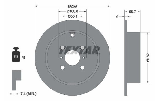 Brake Disc PRO 92126203 Textar