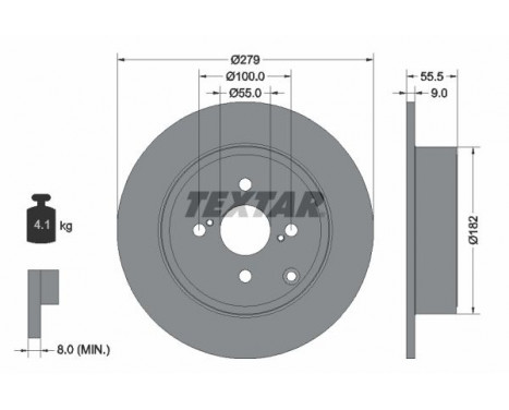 Brake Disc PRO 92126303 Textar