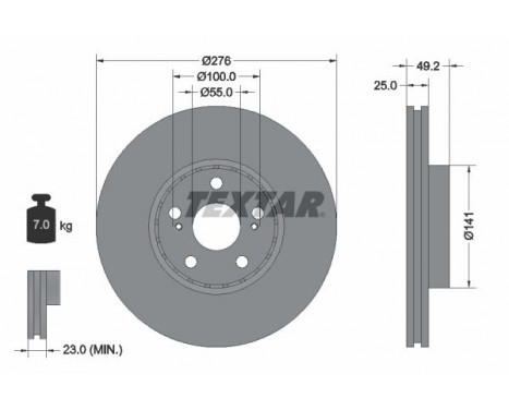 Brake Disc PRO 92126403 Textar