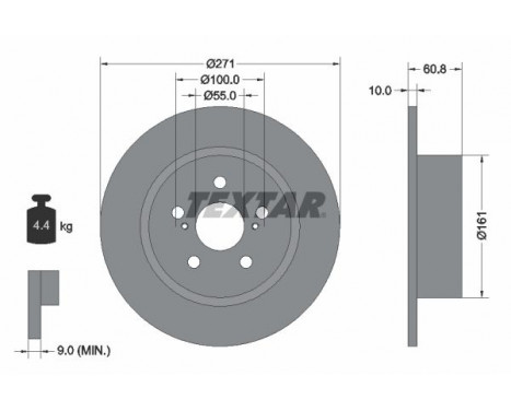 Brake Disc PRO 92126503 Textar