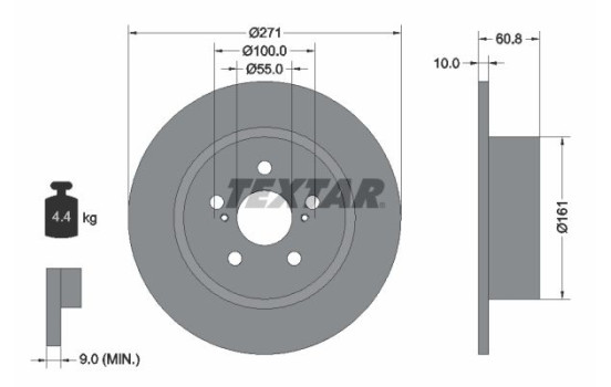 Brake Disc PRO 92126503 Textar