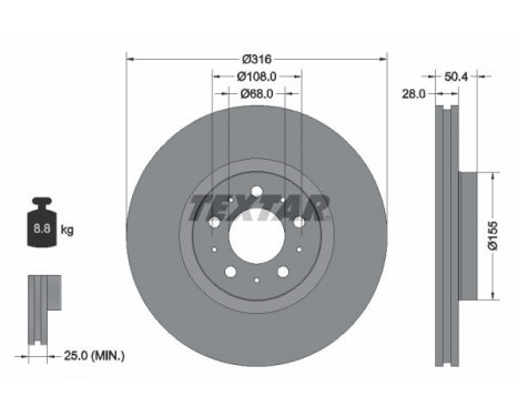 Brake Disc PRO 92126603 Textar